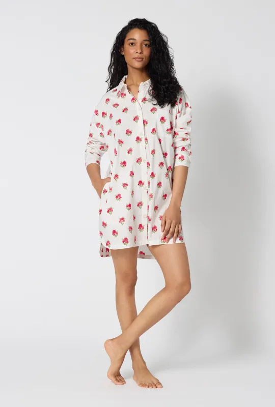 Celeste High Low Woven Supersoft Cotton Poplin Boyfriend Shirt made by BedHead