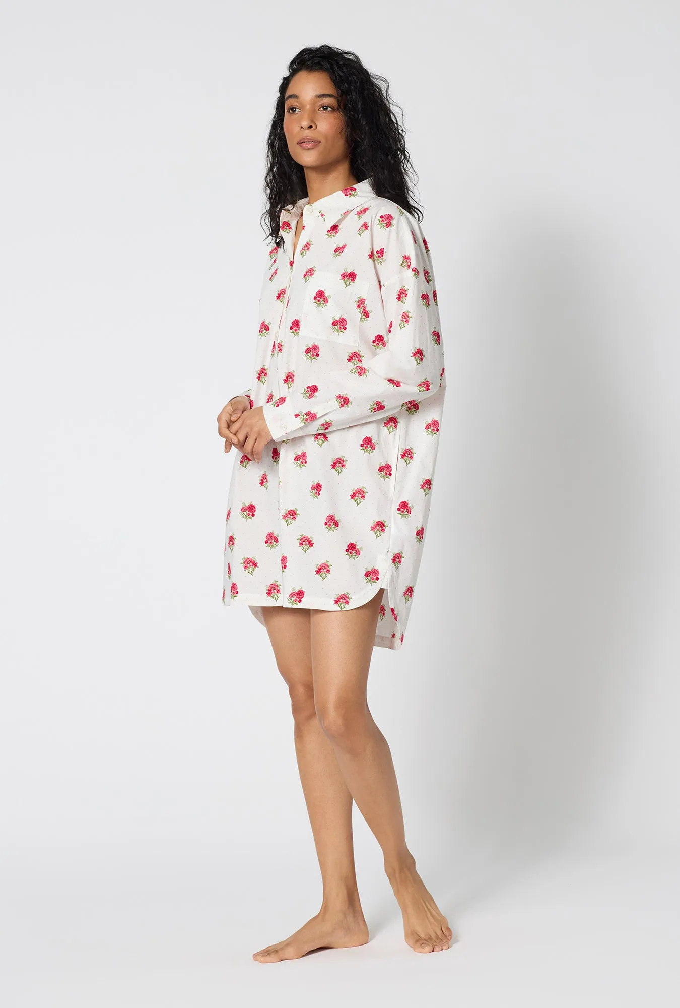 Celeste High Low Woven Supersoft Cotton Poplin Boyfriend Shirt sold by BedHead product image thumbnail 2