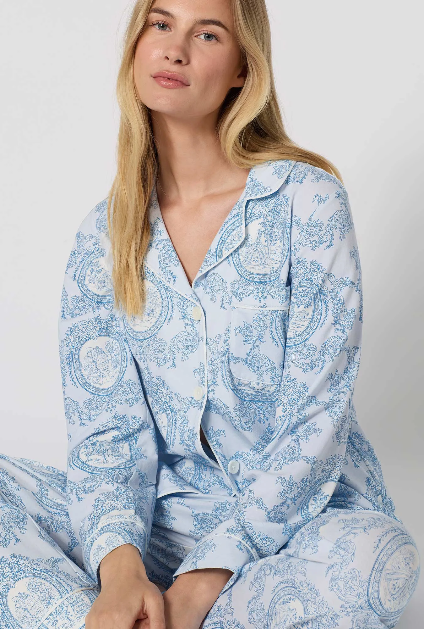 Minuet Toile Long Sleeve Classic Stretch Jersey Pj Set sold by BedHead product image thumbnail 4