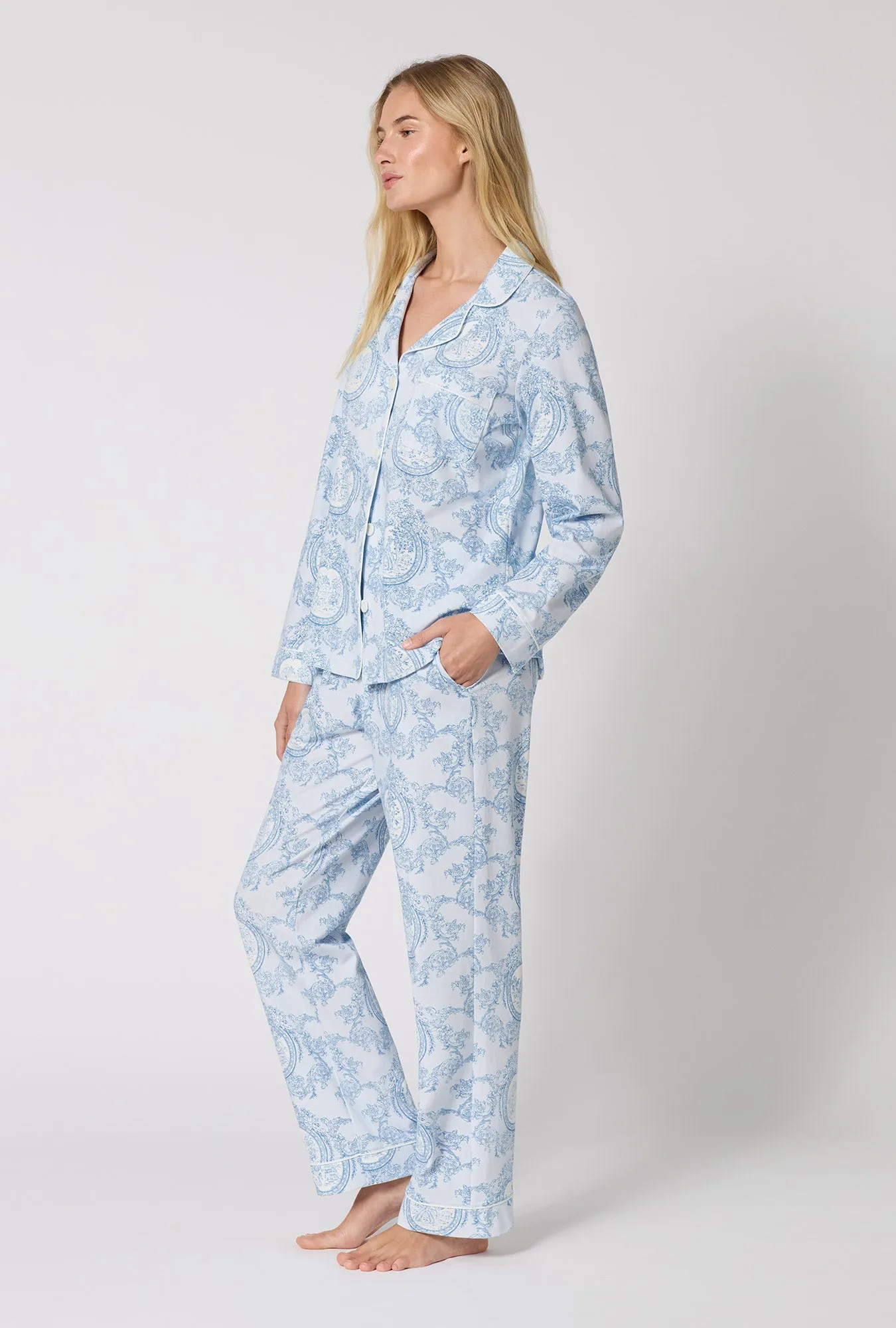 Minuet Toile Long Sleeve Classic Stretch Jersey Pj Set sold by BedHead product image thumbnail 2