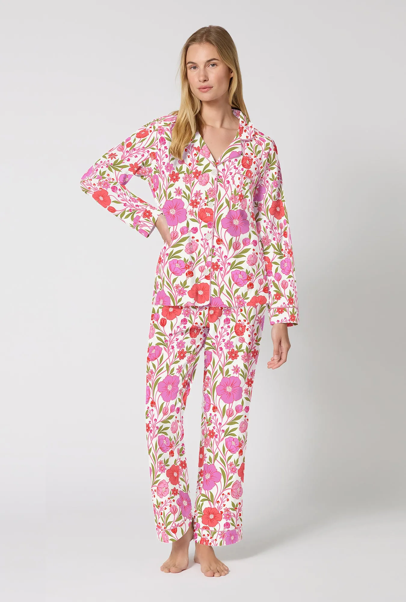 Josephine Long Sleeve Classic Stretch Jersey Pj Set sold by BedHead