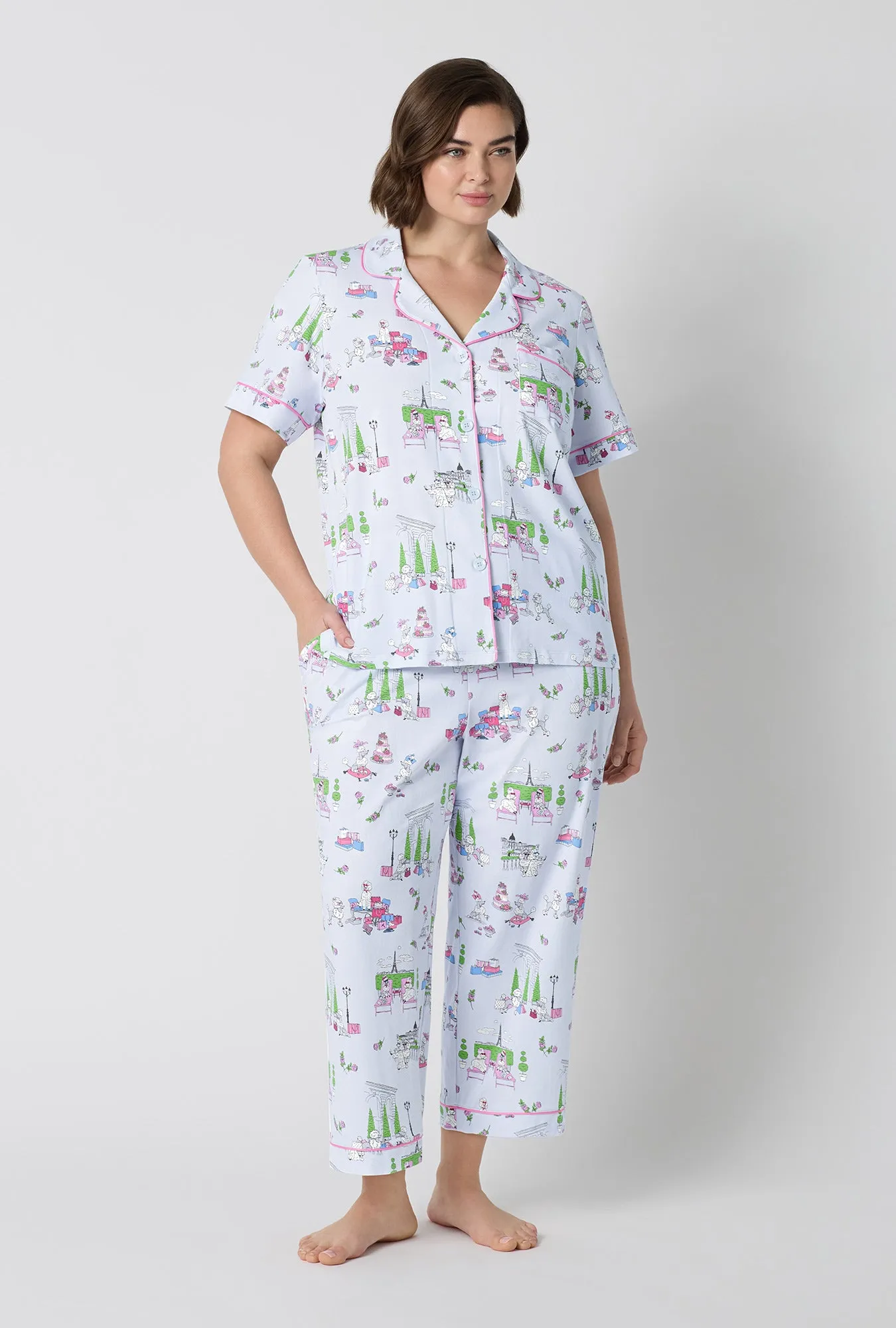Belle Vie Short Sleeve Classic Stretch Jersey Cropped Pj Set sold by BedHead product image thumbnail 5