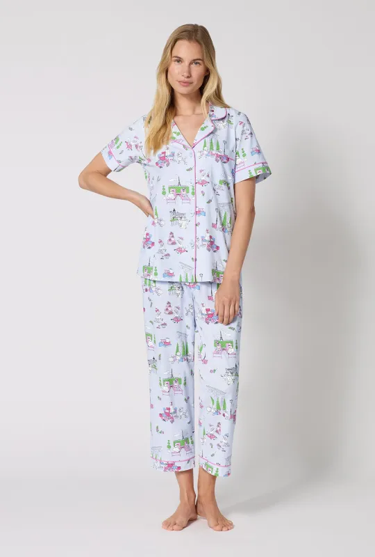 Belle Vie Short Sleeve Classic Stretch Jersey Cropped Pj Set made by BedHead