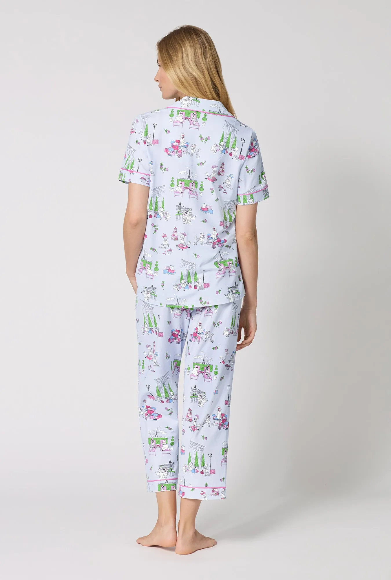 Belle Vie Short Sleeve Classic Stretch Jersey Cropped Pj Set sold by BedHead product image thumbnail 3