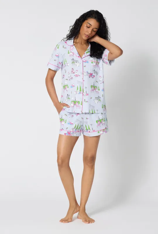 Belle Vie Short Sleeve Classic Shorty Stretch Jersey Pj Set made by BedHead