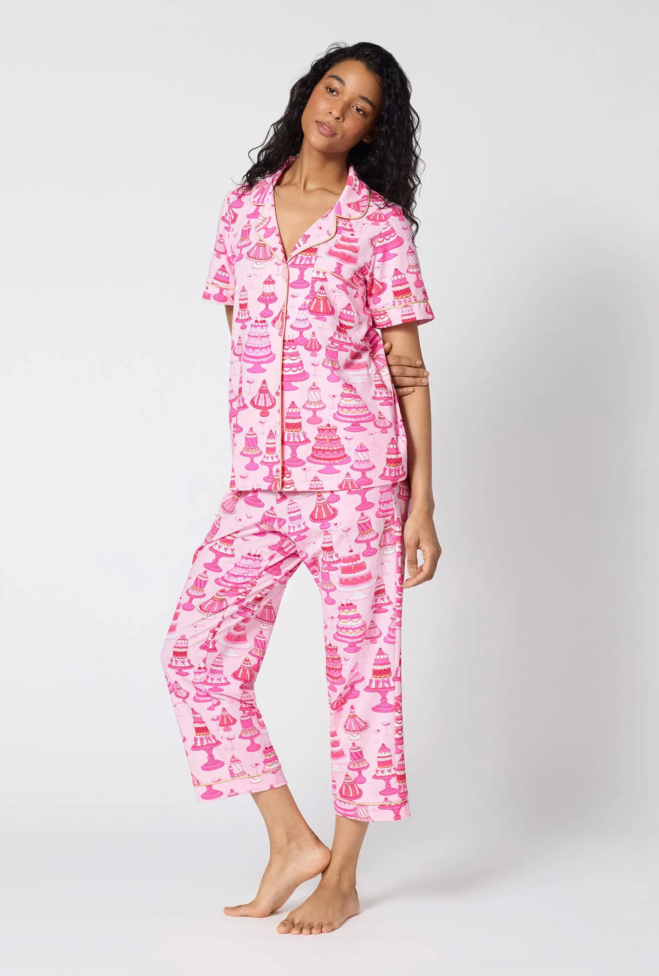 Cake Shop Short Sleeve Classic Stretch Jersey Cropped Pj Set sold by BedHead product image thumbnail 2