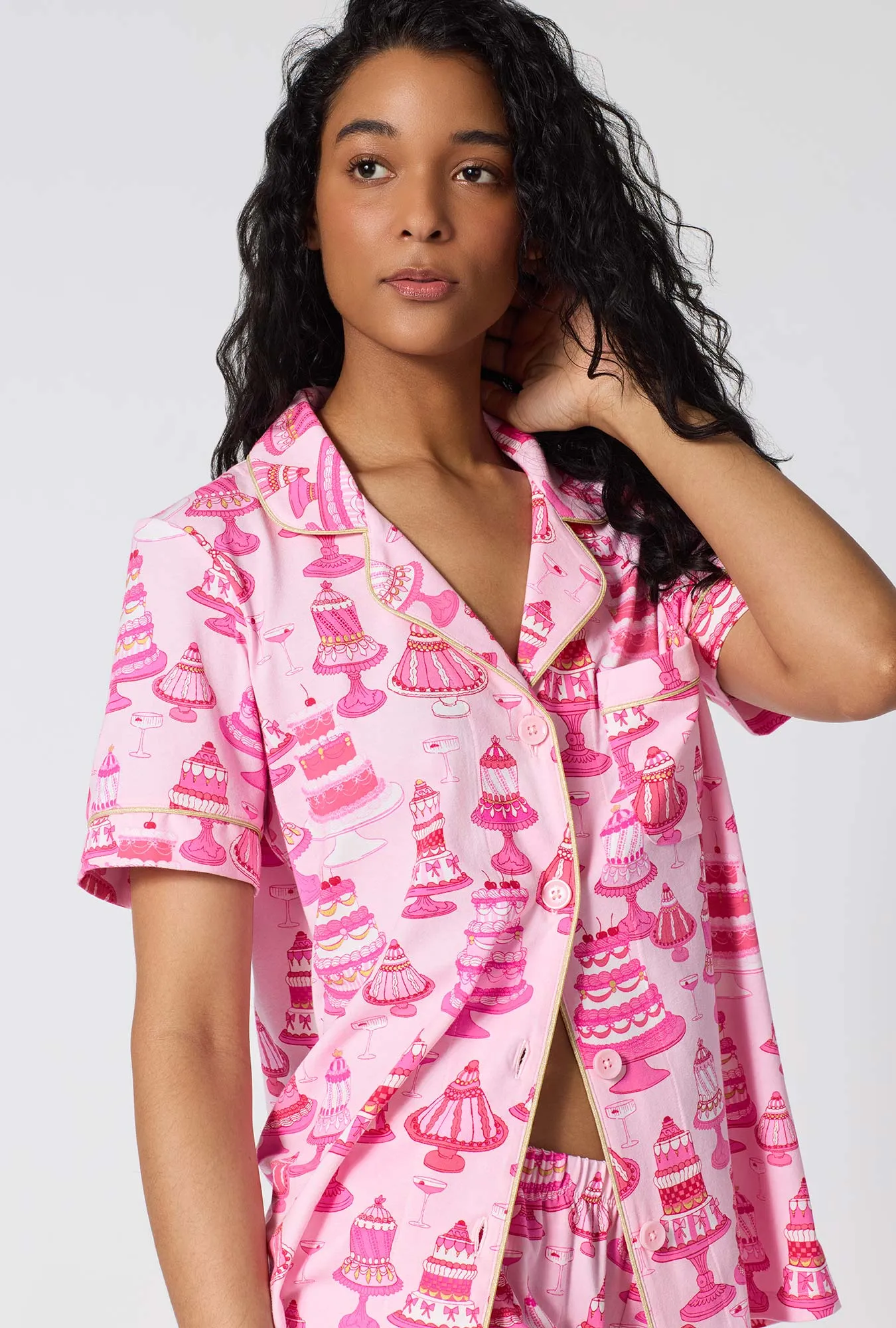 Cake Shop Short Sleeve Classic Stretch Jersey Cropped Pj Set sold by BedHead product image thumbnail 4