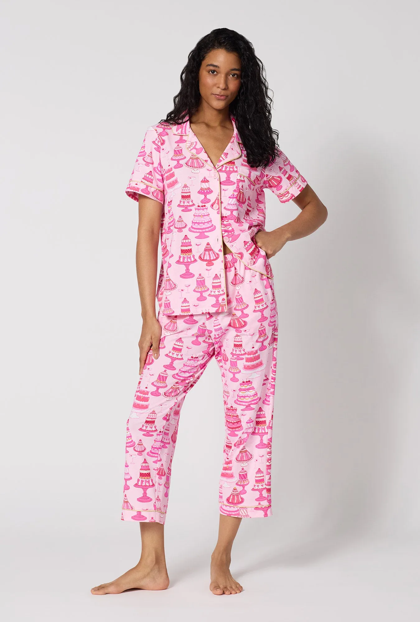 Cake Shop Short Sleeve Classic Stretch Jersey Cropped Pj Set sold by BedHead