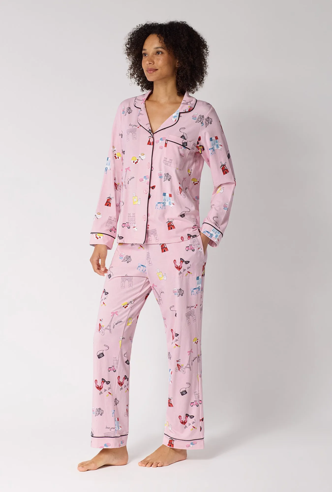 J'adore Paris Long Sleeve Classic Stretch Jersey Pj Set sold by BedHead product image thumbnail 3