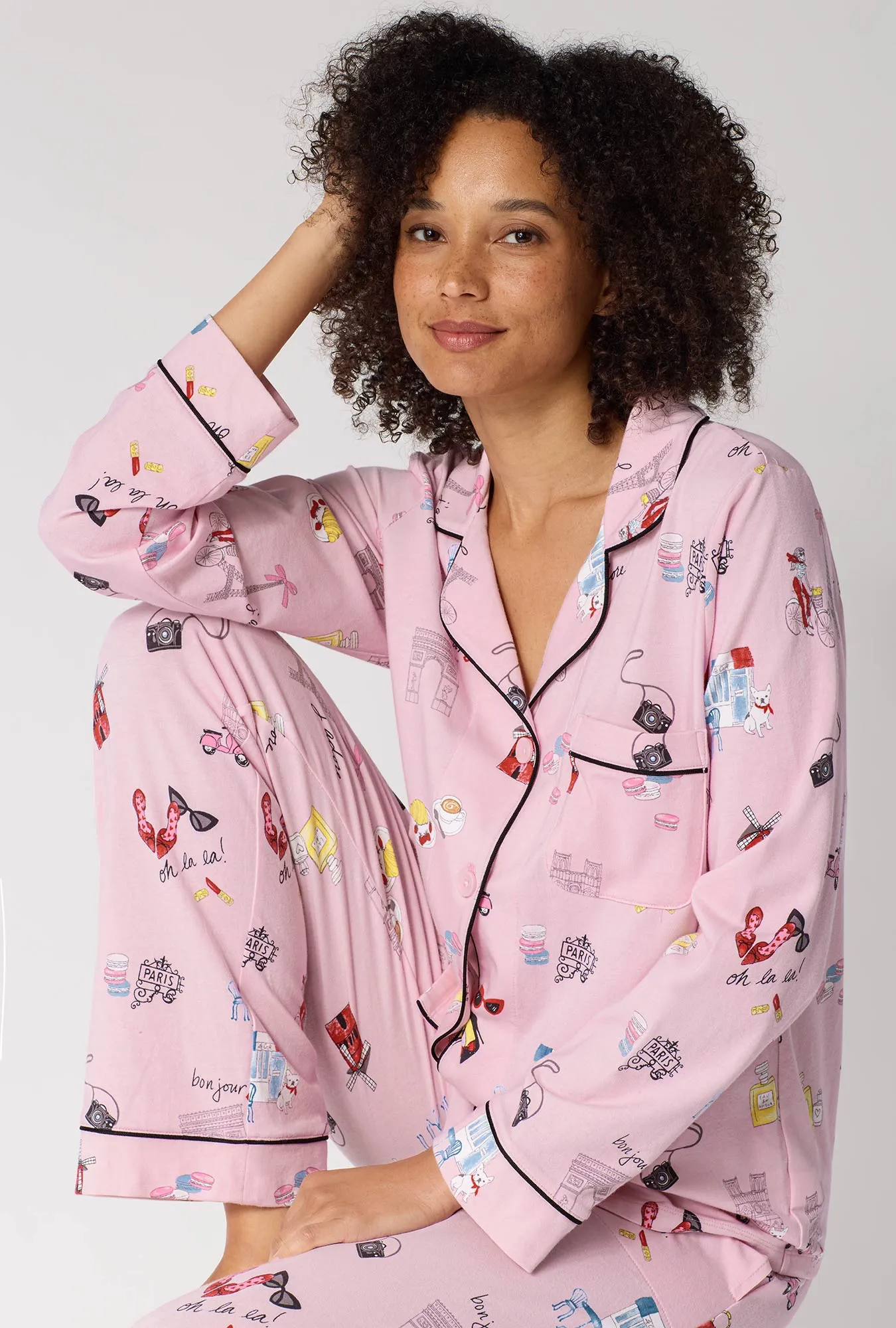 J'adore Paris Long Sleeve Classic Stretch Jersey Pj Set sold by BedHead