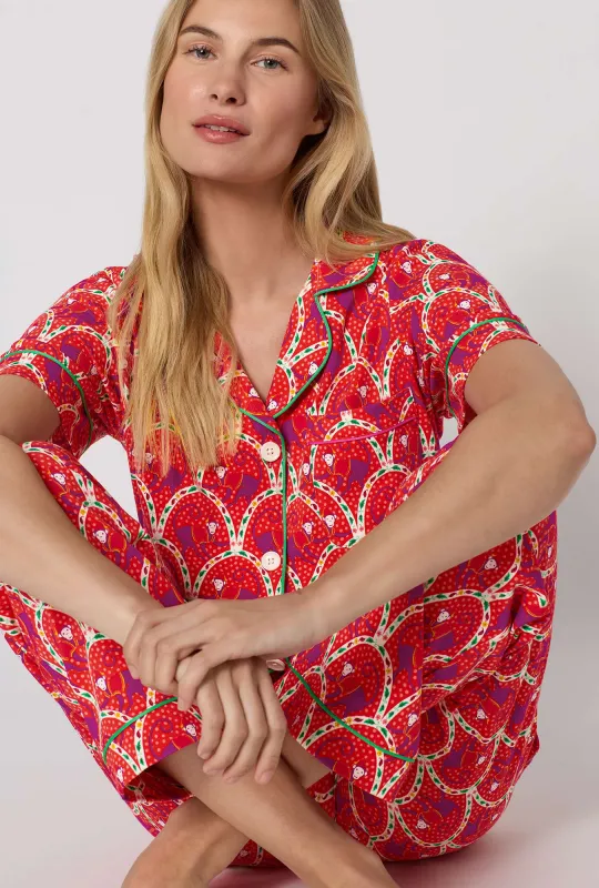 Monkeying Around Short Sleeve Classic Stretch Jersey Cropped Pj Set made by BedHead