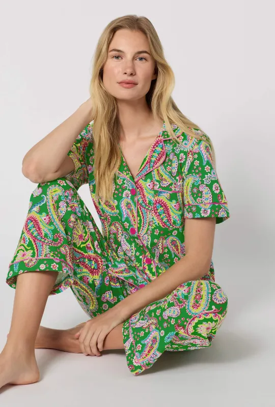 Sultana Short Sleeve Classic Stretch Jersey Cropped Pj Set made by BedHead