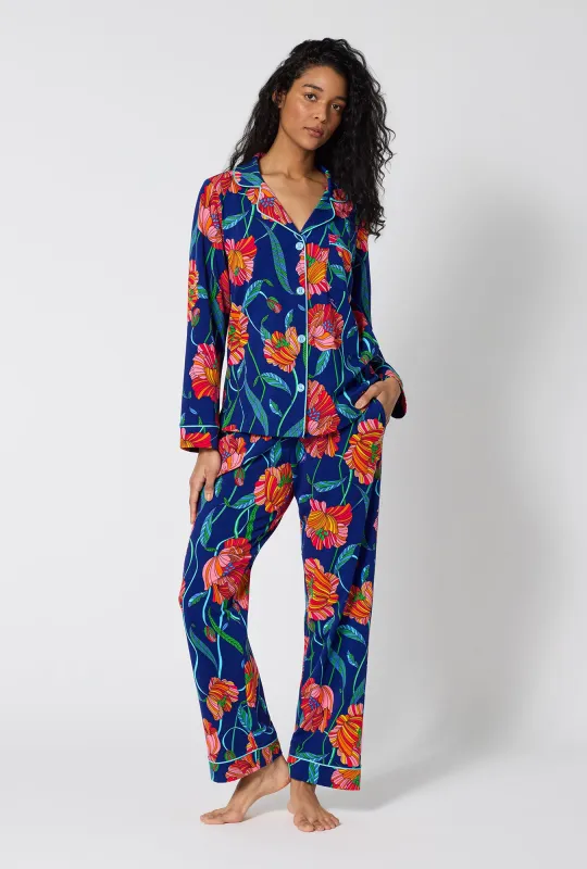 BedHead x Trina Turk Linear Poppy Long Sleeve Classic Stretch Jersey Pj Set made by BedHead