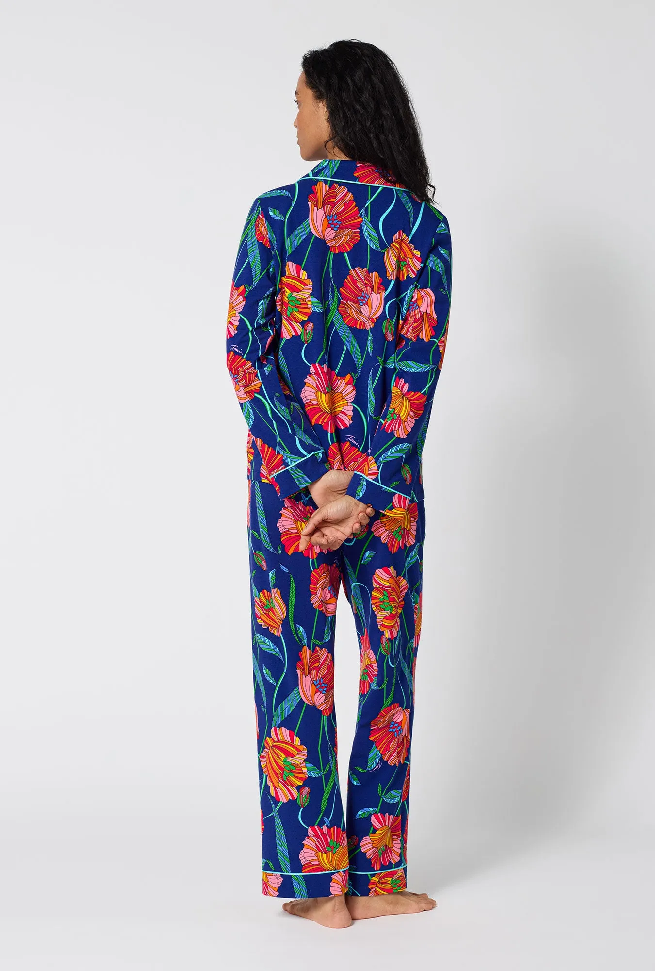 BedHead x Trina Turk Linear Poppy Long Sleeve Classic Stretch Jersey Pj Set sold by BedHead product image thumbnail 3