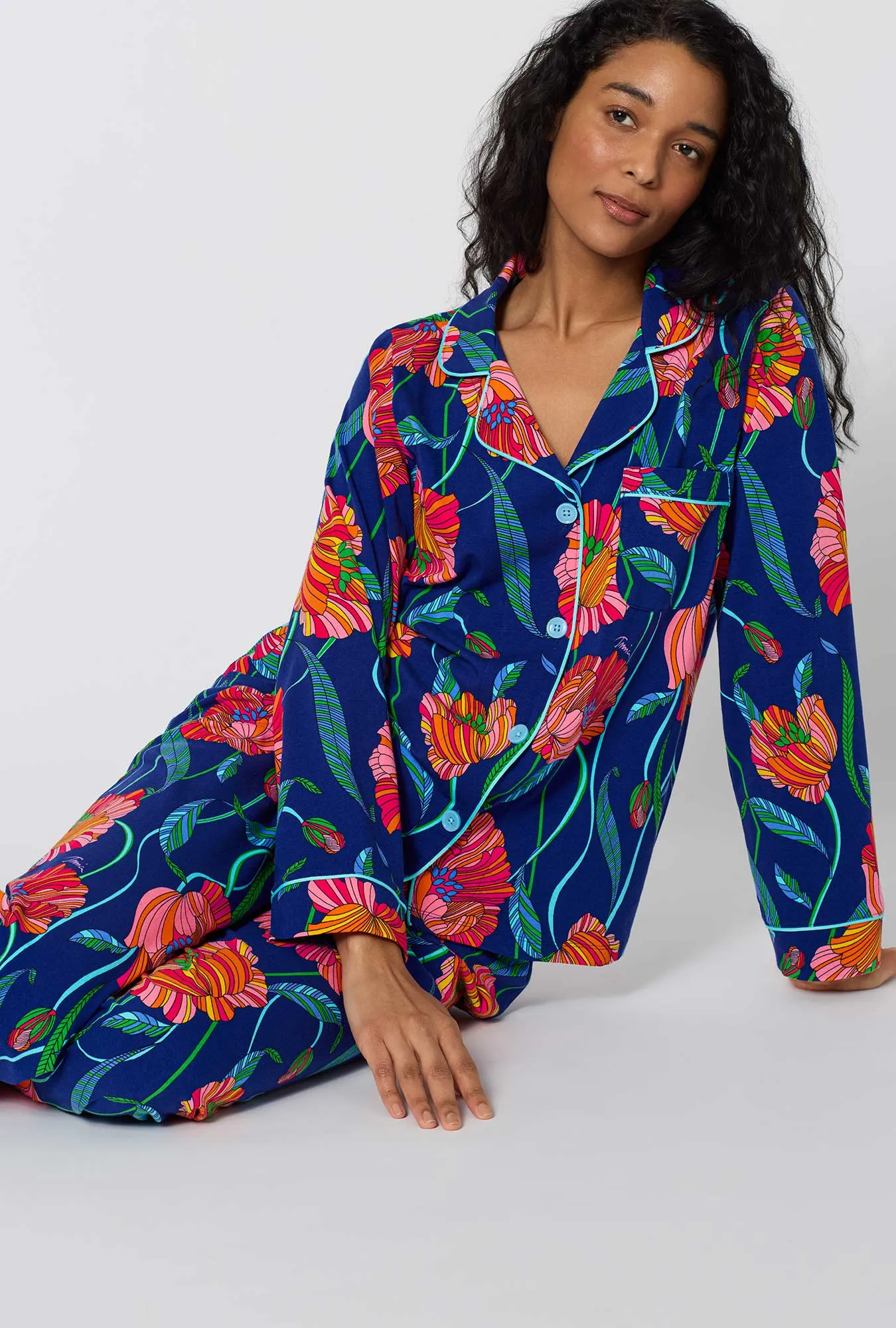 BedHead x Trina Turk Linear Poppy Long Sleeve Classic Stretch Jersey Pj Set sold by BedHead product image thumbnail 4