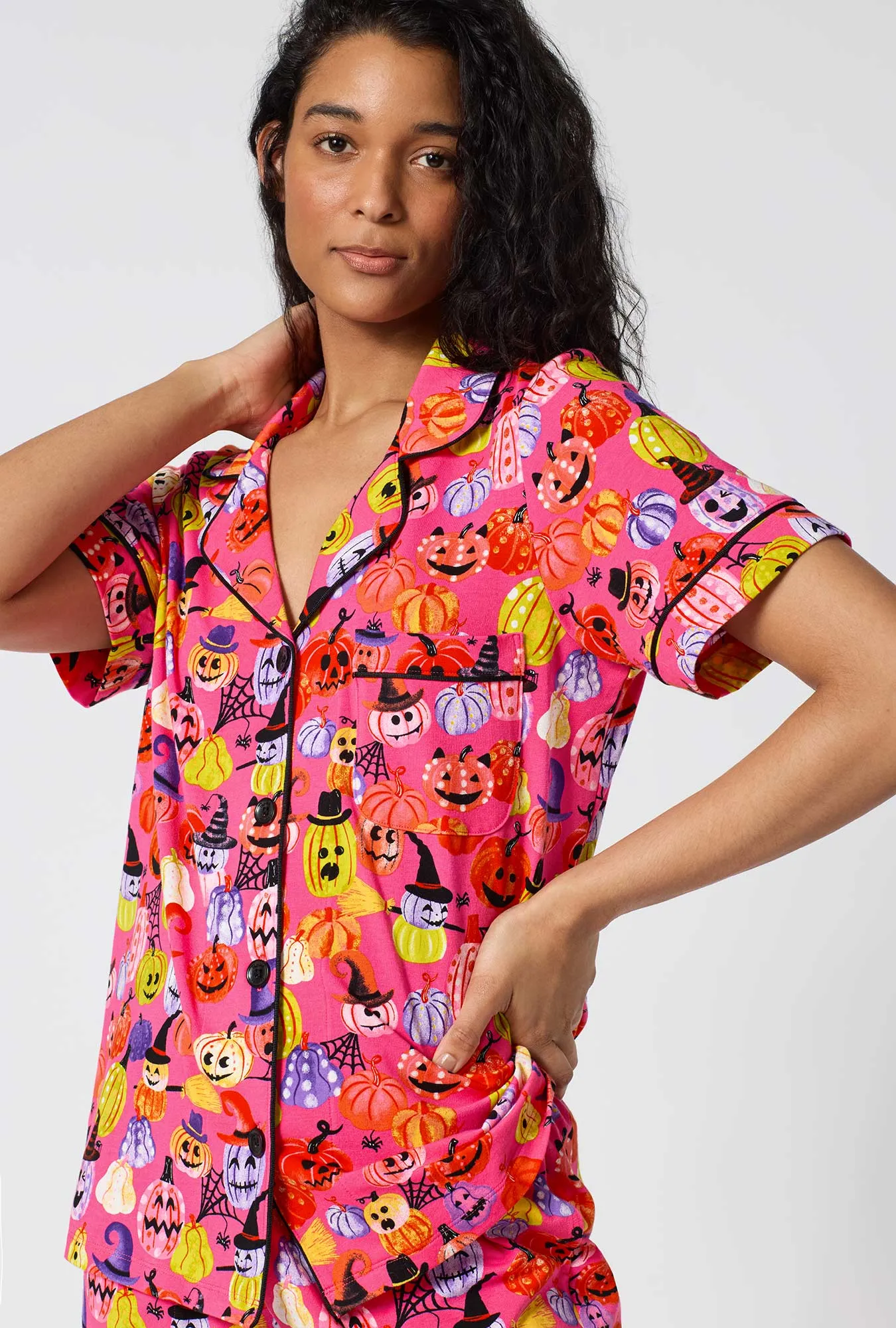Pumpkin Patch Party Short Sleeve Classic Shorty Stretch Jersey Pj Set sold by BedHead product image thumbnail 4