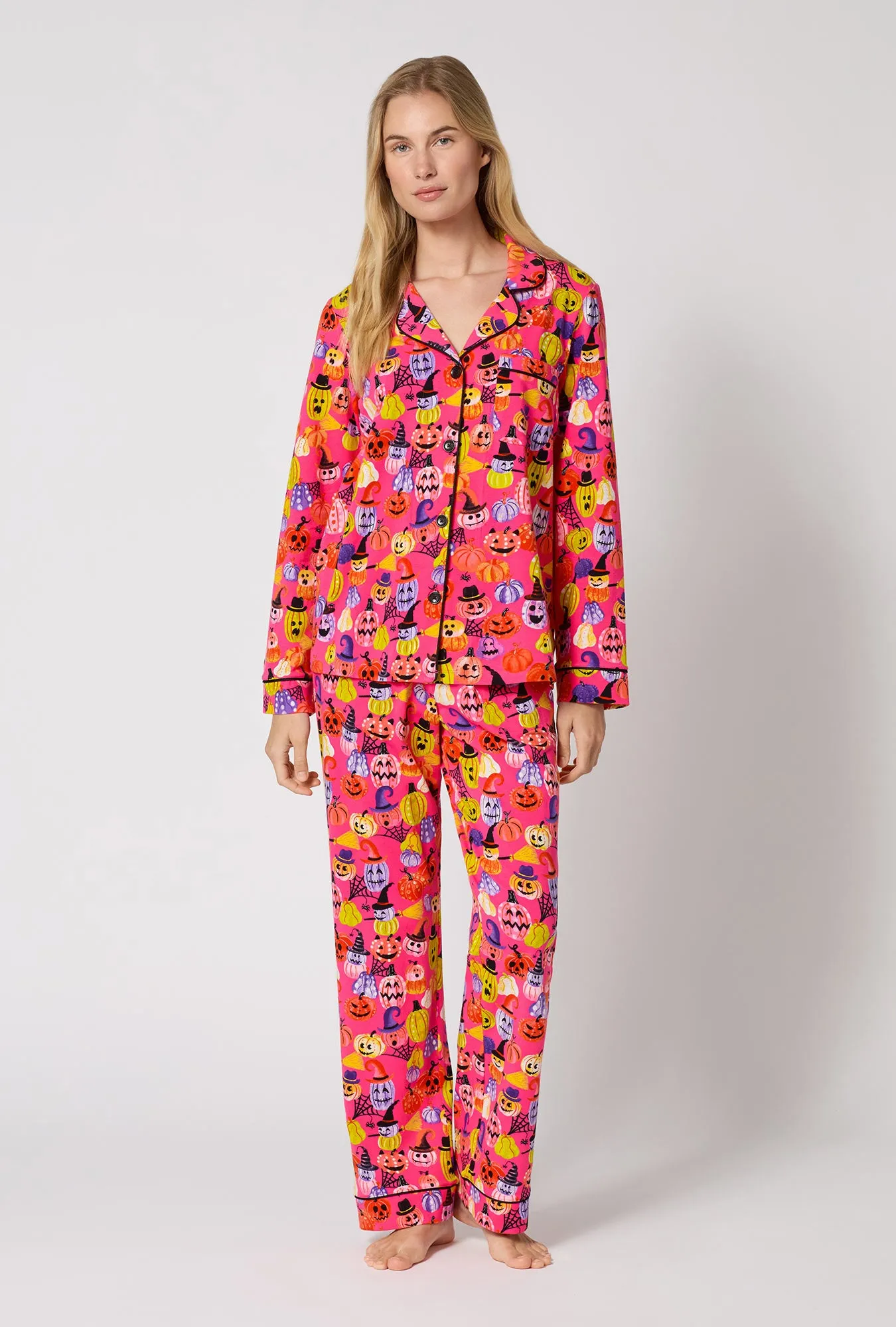 Pumpkin Patch Party Long Sleeve Classic Stretch Jersey Pj Set sold by BedHead product image thumbnail 2