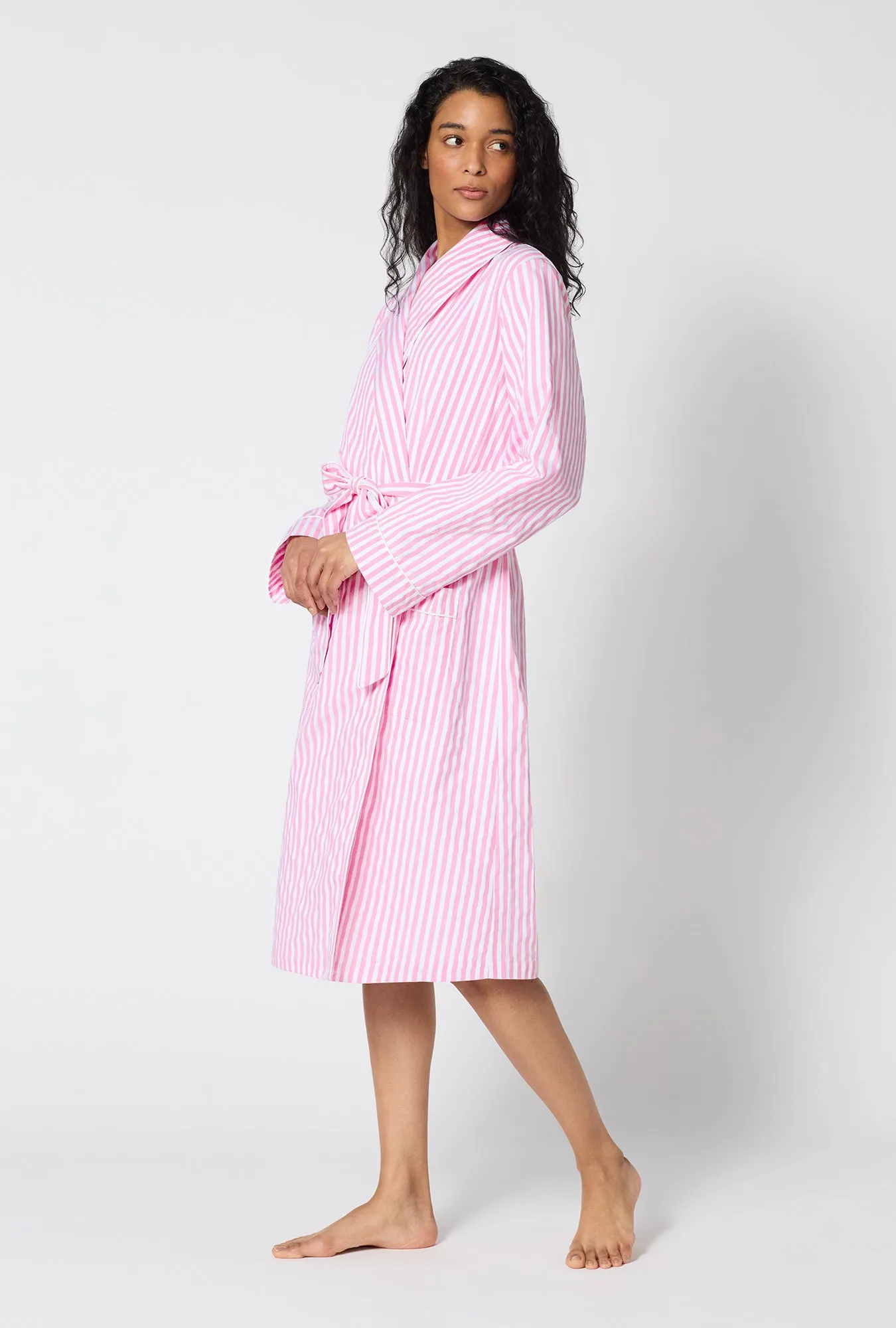Pink Signature Stripe Lined Woven Cotton Sateen Robe sold by BedHead product image thumbnail 2