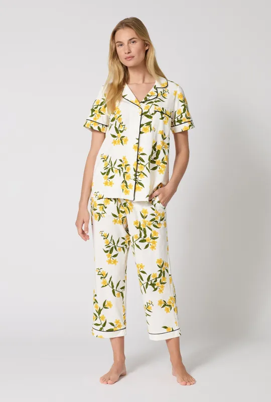 Carolina Jasmine Short Sleeve Classic Stretch Jersey Cropped Pj Set made by BedHead