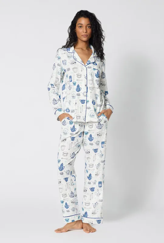 Lady Grey Long Sleeve Classic Stretch Jersey Pj Set made by BedHead