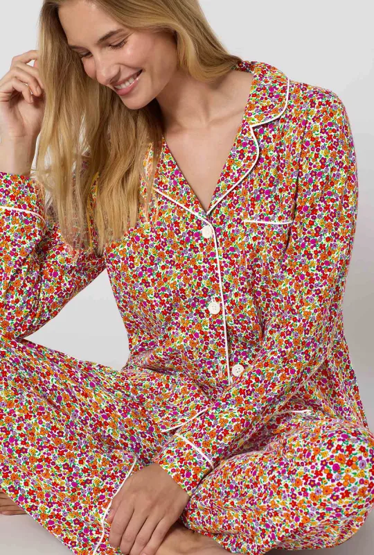 Ditsy Harvest Long Sleeve Classic Stretch Jersey Pj Set made by BedHead
