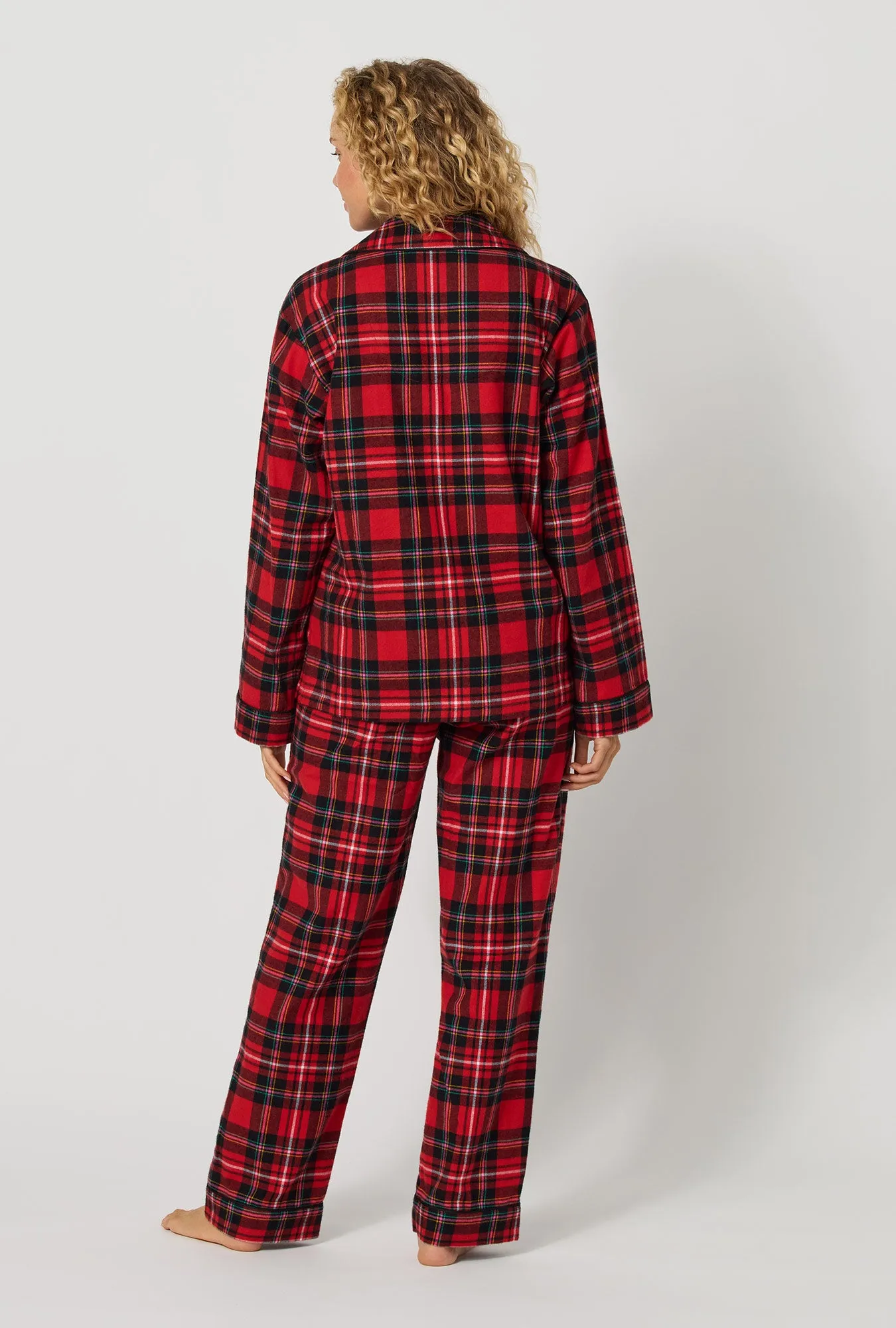 Fireside Plaid Long Sleeve Classic Woven Portuguese Flannel Pj Set sold by BedHead product image thumbnail 3
