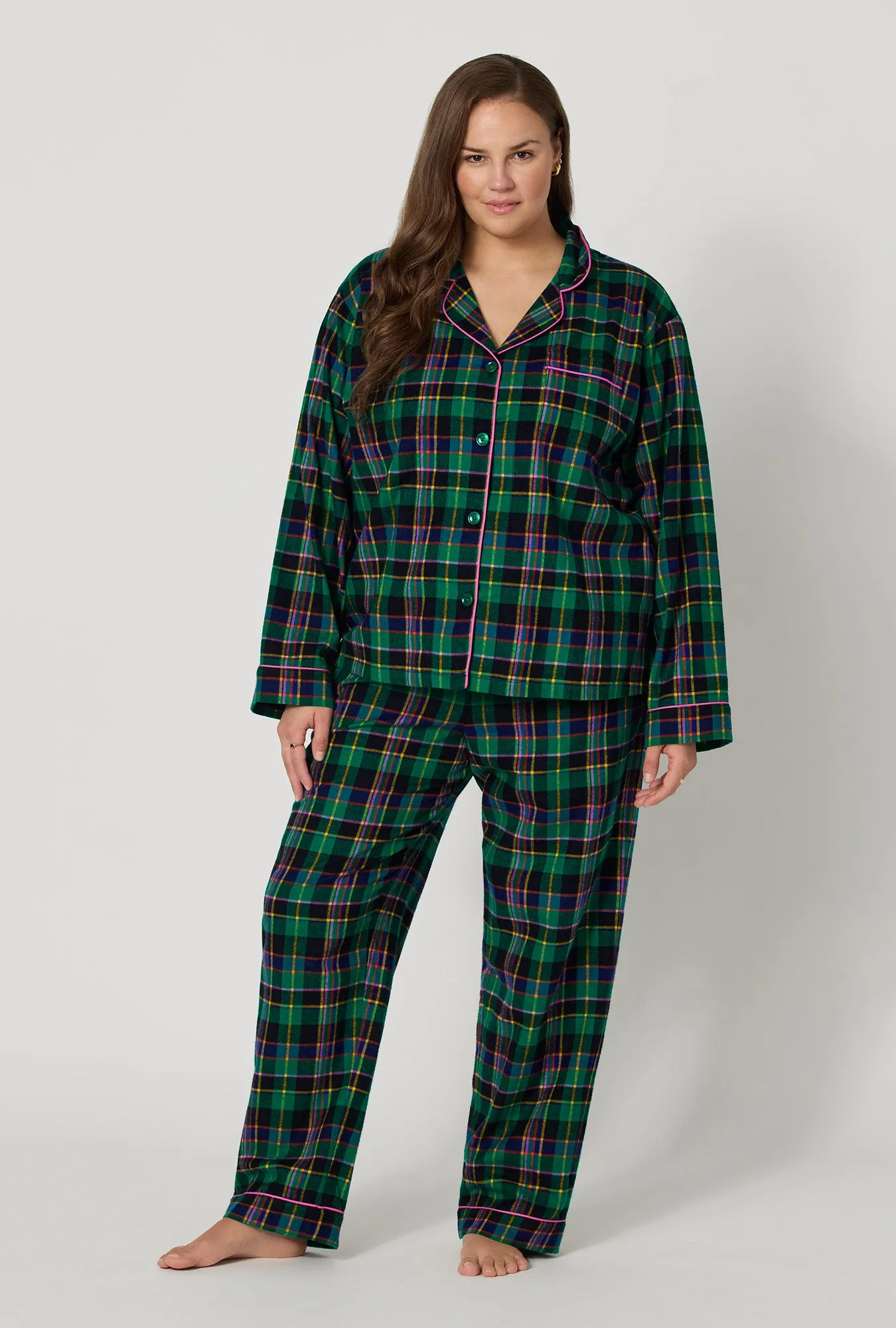 Winter Plaid Long Sleeve Classic Woven Portuguese Flannel Pj Set sold by BedHead product image thumbnail 2