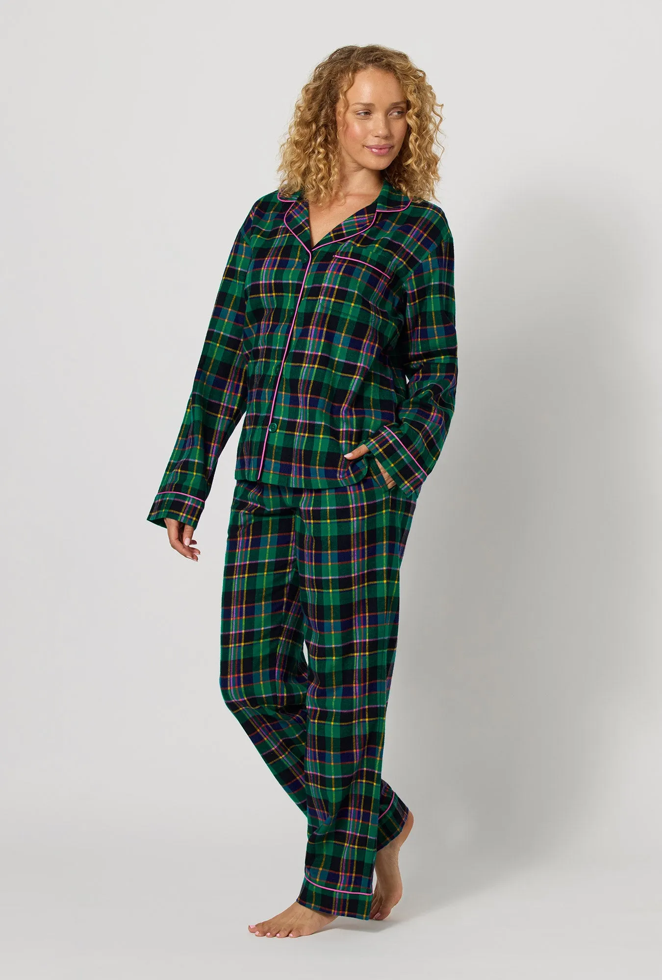 Winter Plaid Long Sleeve Classic Woven Portuguese Flannel Pj Set sold by BedHead product image thumbnail 5