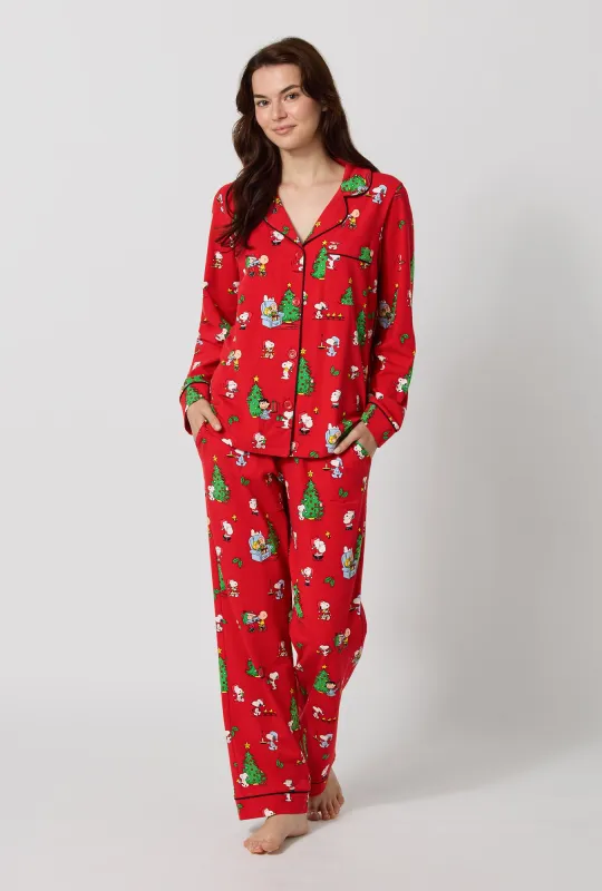 Merry, Beagle, & Bright Long Sleeve Classic Stretch Jersey Pj Set made by BedHead