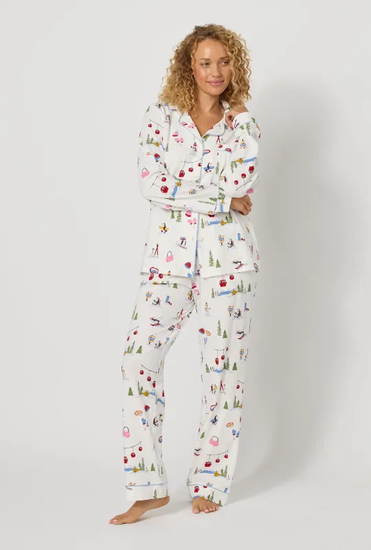 Snow Much Fun Long Sleeve Classic Stretch Jersey Pj Set made by BedHead