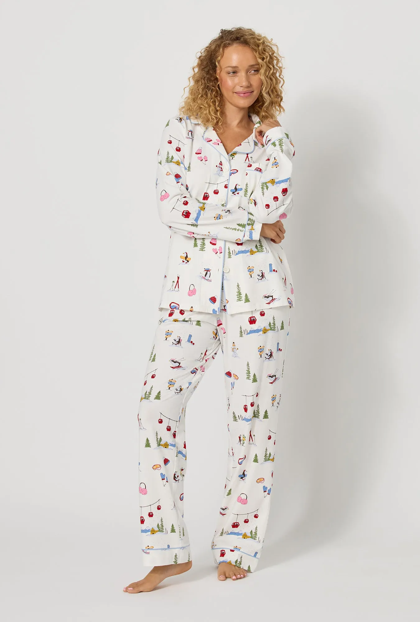 Snow Much Fun Long Sleeve Classic Stretch Jersey Pj Set sold by BedHead