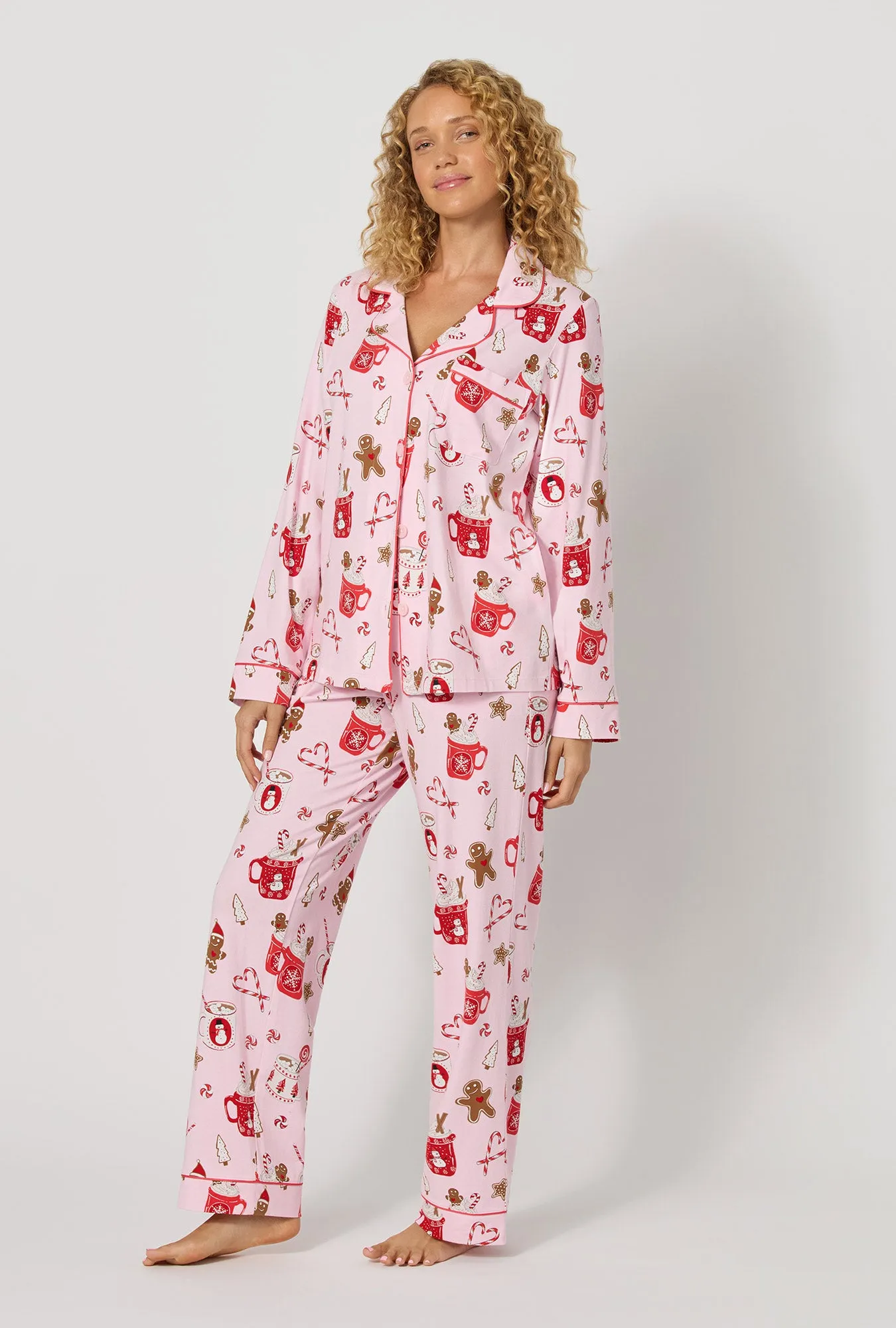 Candy And Cocoa Long Sleeve Classic Stretch Jersey Pj Set sold by BedHead product image thumbnail 3
