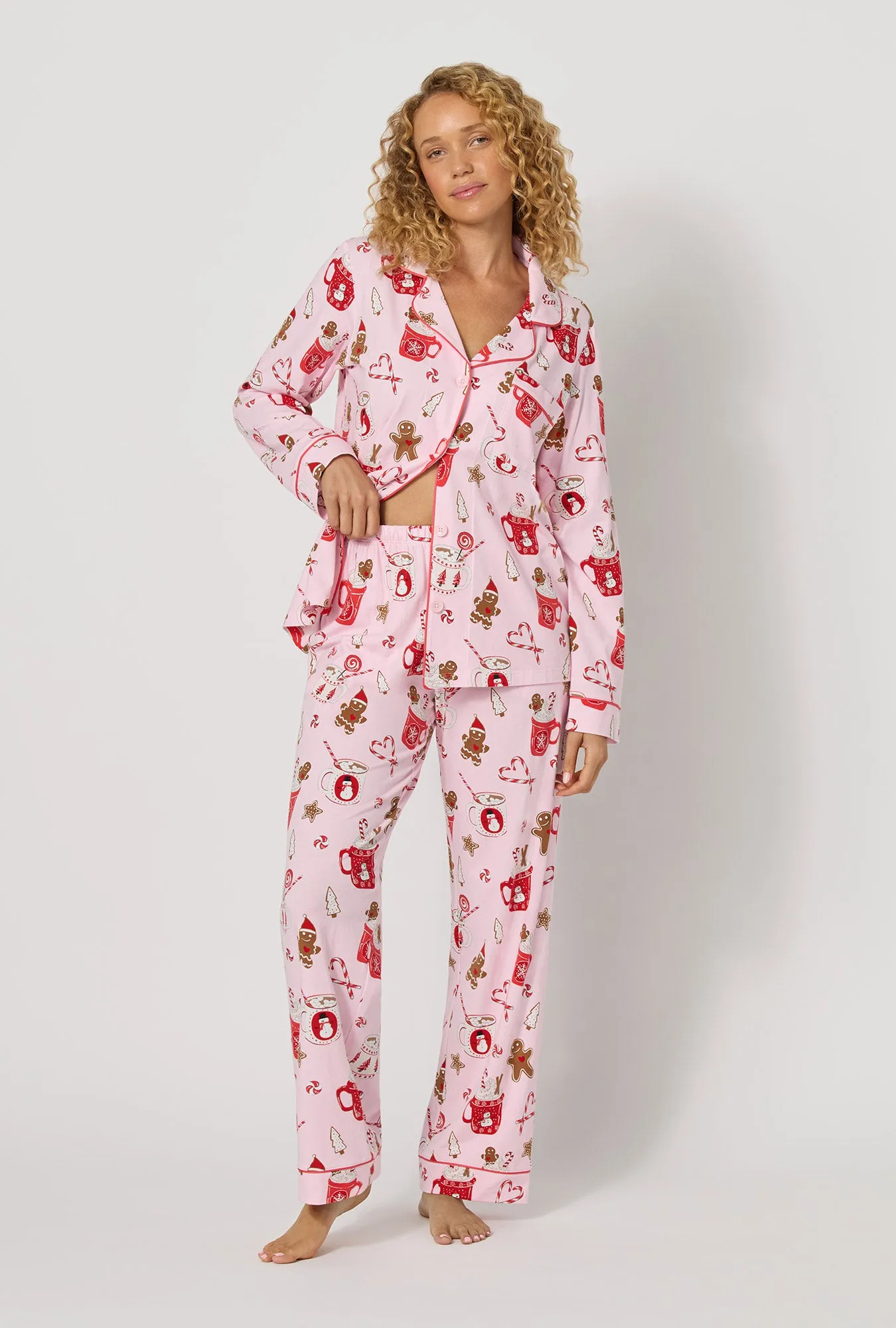 Candy And Cocoa Long Sleeve Classic Stretch Jersey Pj Set sold by BedHead product image thumbnail 2