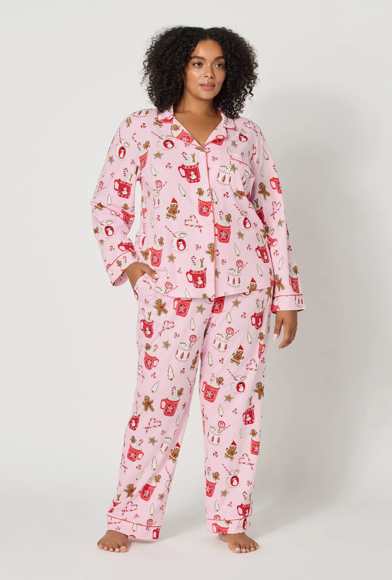 Candy And Cocoa Long Sleeve Classic Stretch Jersey Pj Set sold by BedHead product image thumbnail 4