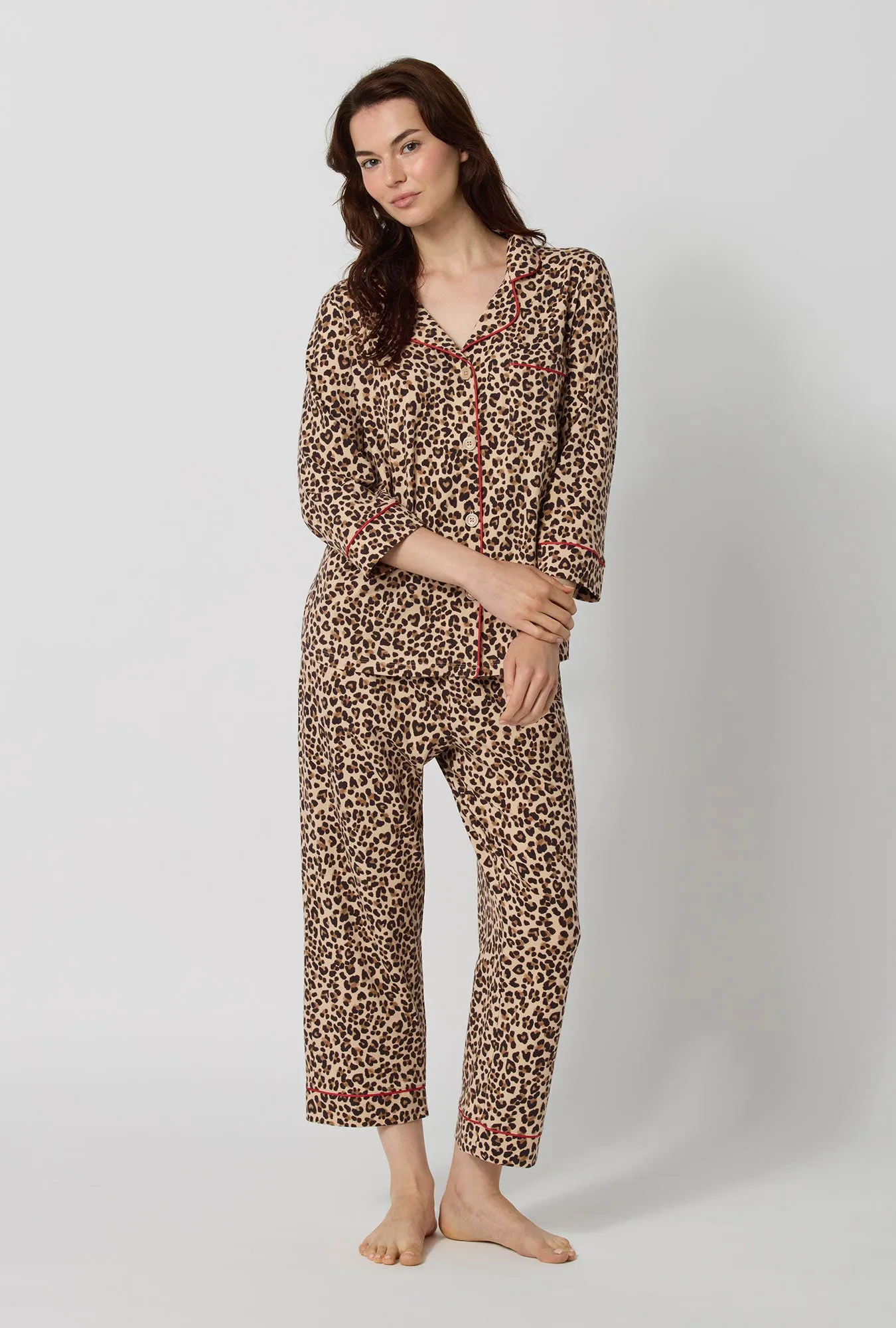 Wild At Heart 3/4 Sleeve Classic Stretch Jersey Cropped Pj Set sold by BedHead
