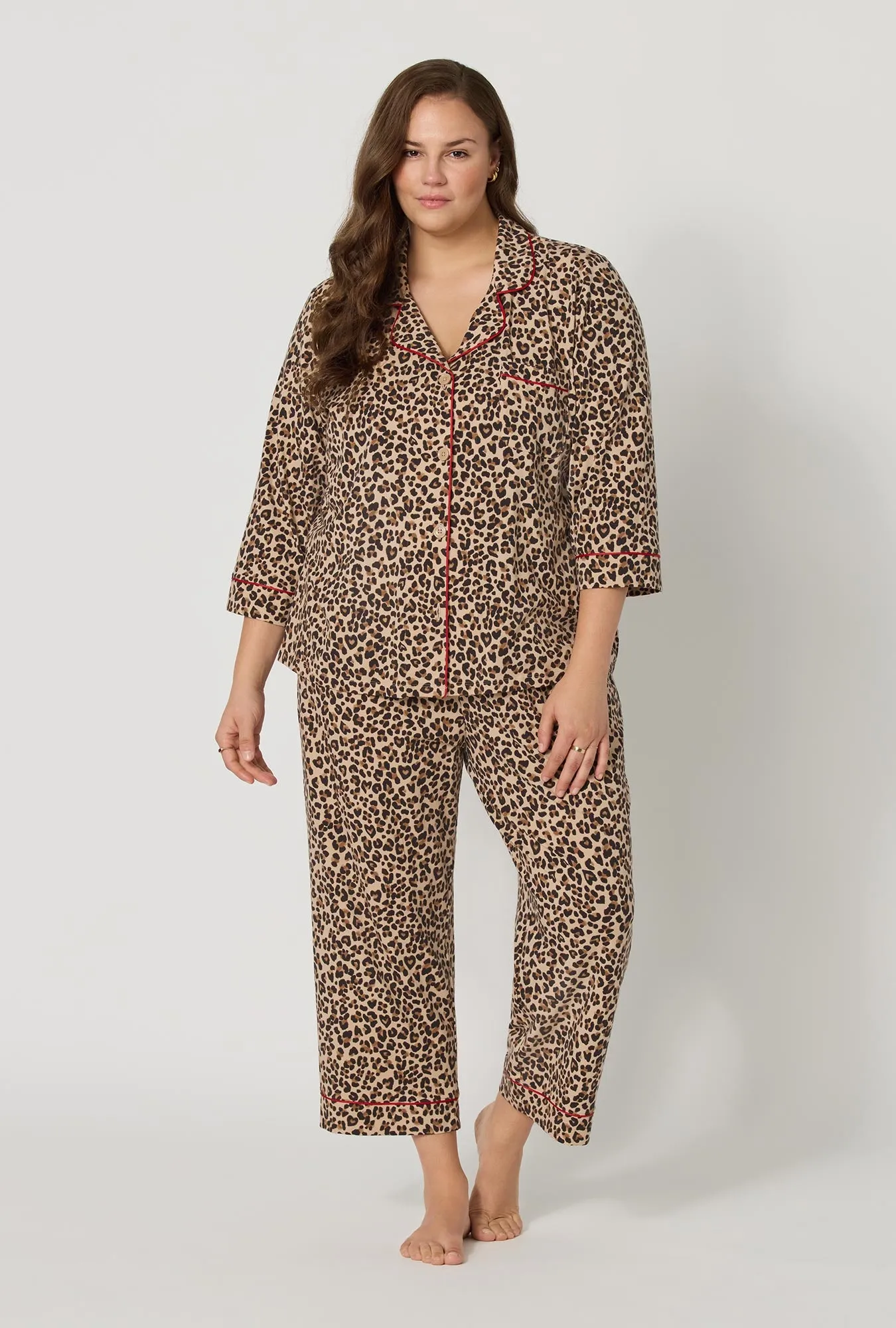 Wild At Heart 3/4 Sleeve Classic Stretch Jersey Cropped Pj Set sold by BedHead product image thumbnail 3