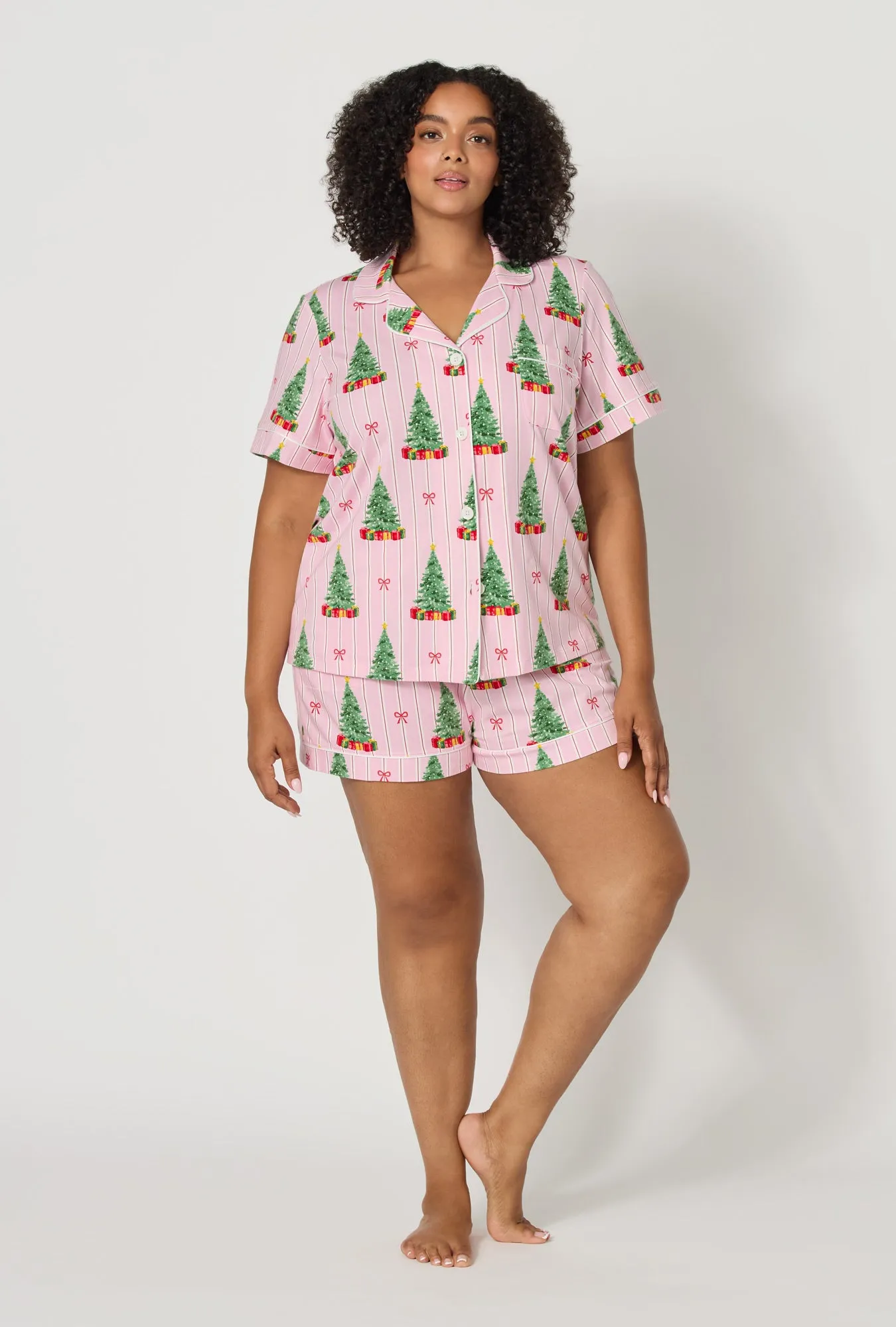 Pretty In Pine Short Sleeve Classic Shorty Stretch Jersey Pj Set sold by BedHead product image thumbnail 5