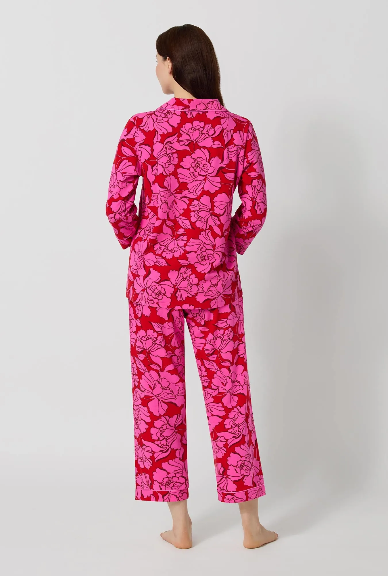 Isabella Flora 3/4 Sleeve Classic Stretch Jersey Cropped Pj Set sold by BedHead product image thumbnail 4