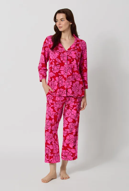 Isabella Flora 3/4 Sleeve Classic Stretch Jersey Cropped Pj Set made by BedHead