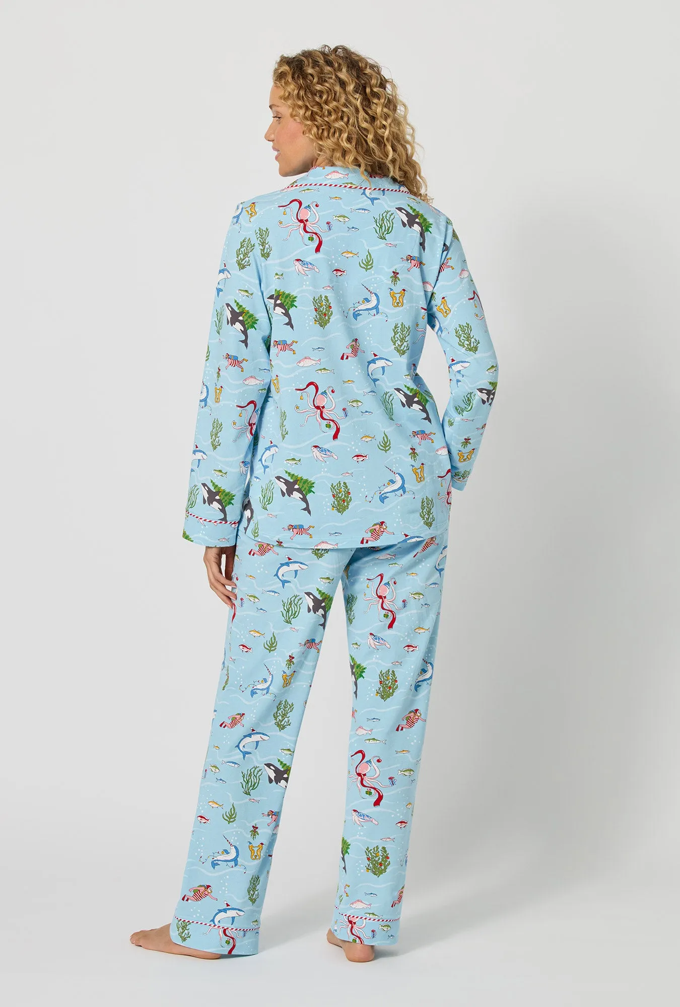 Jingle All The Wave Long Sleeve Classic Stretch Jersey Pj Set sold by BedHead product image thumbnail 5