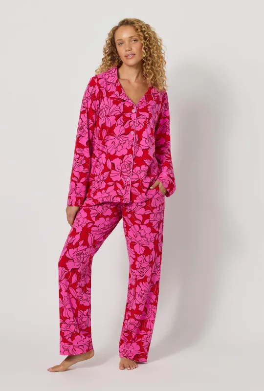 Isabella Flora Long Sleeve Classic Stretch Jersey Pj Set made by BedHead