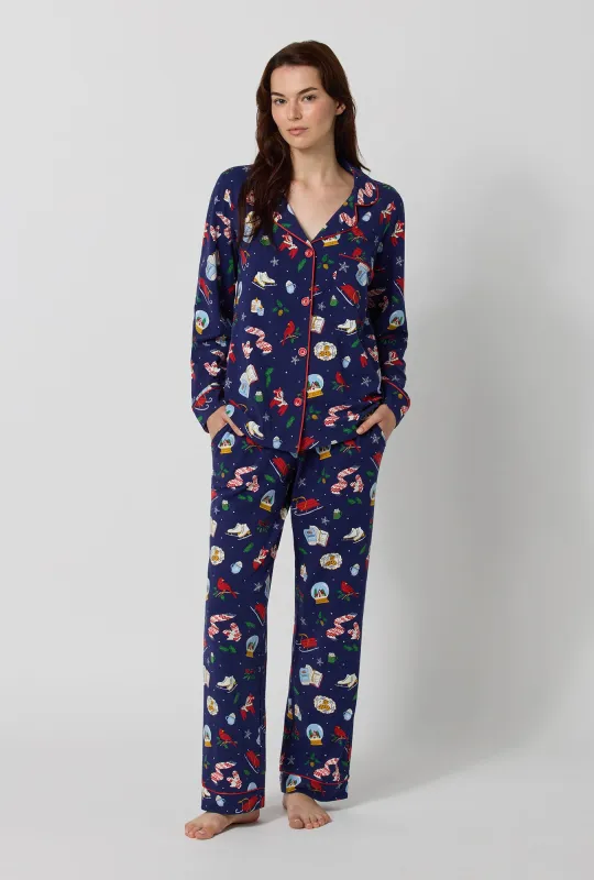 Nordic Nights Long Sleeve Classic Stretch Jersey Pj Set made by BedHead