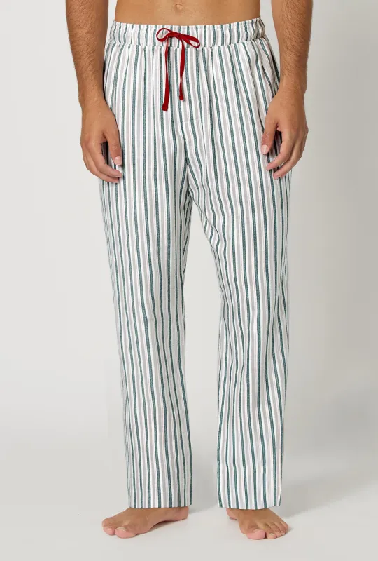 Peppermint Stripe Men's Woven Portuguese Flannel Pj Pant made by BedHead