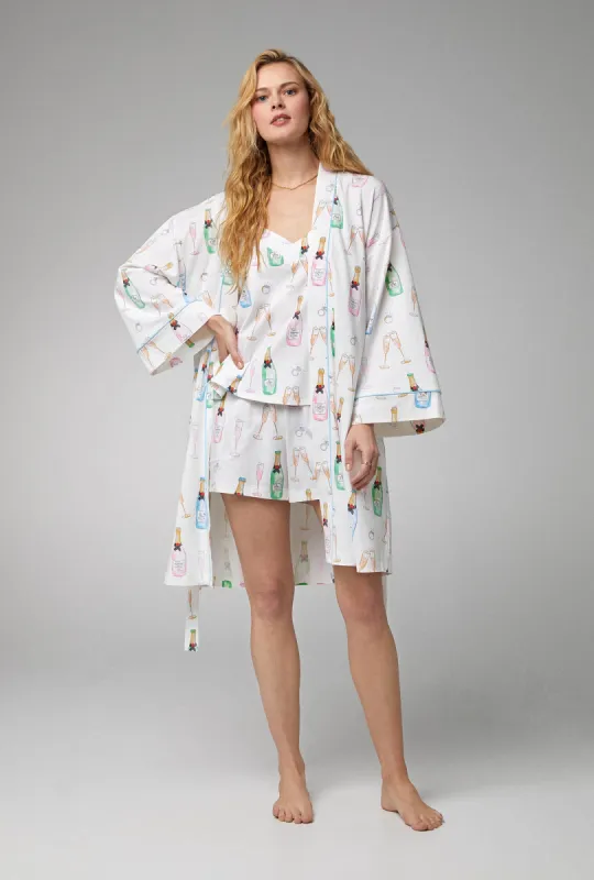 Champagne Wedding Banded Collar Stretch Jersey Robe sold by BedHead