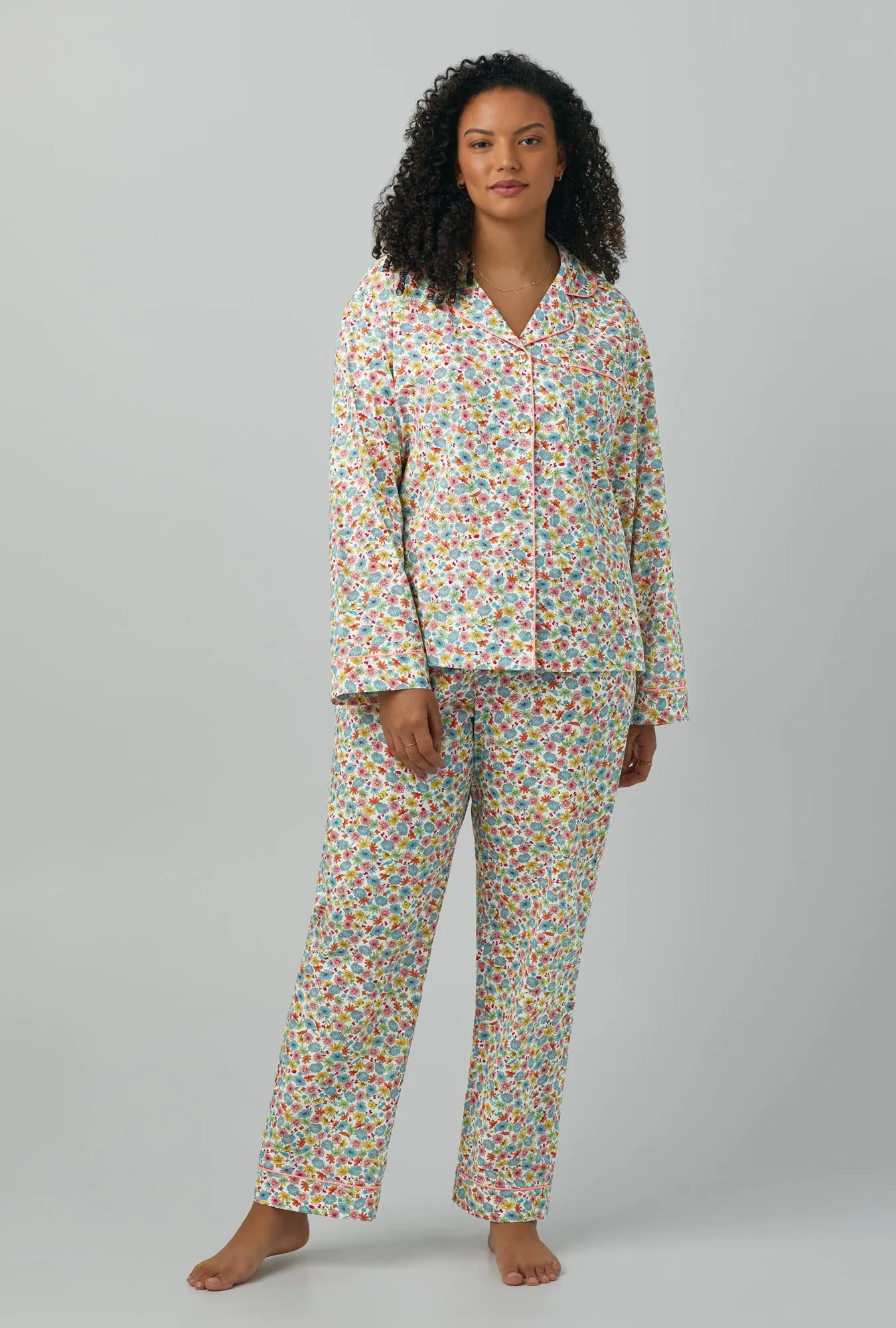 Spring Time Floral Long Sleeve Classic Woven Cotton Poplin PJ Set sold by BedHead product image thumbnail 5