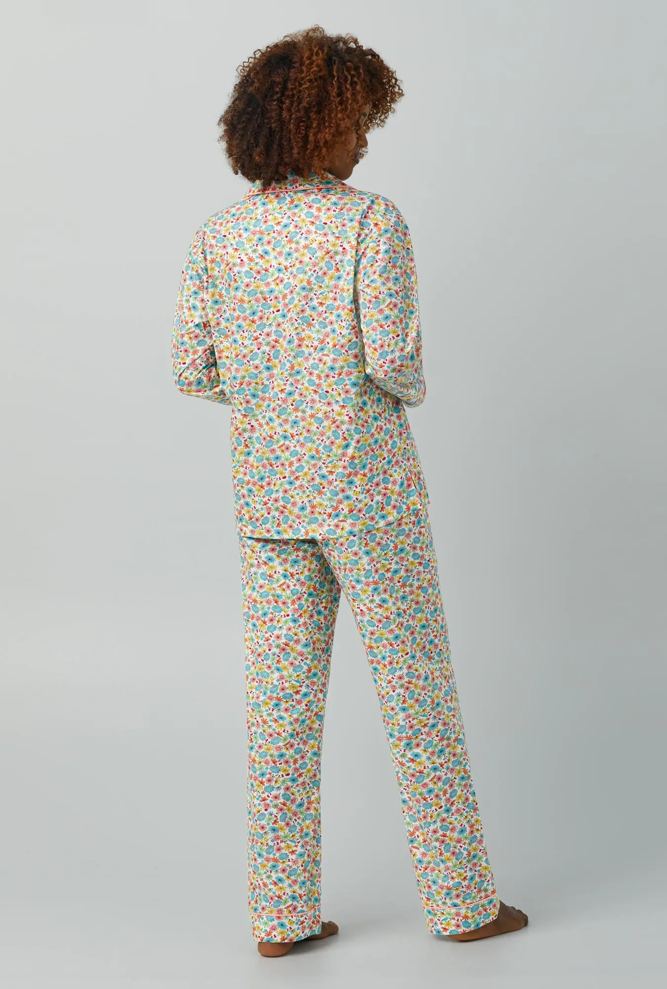 Spring Time Floral Long Sleeve Classic Woven Cotton Poplin PJ Set sold by BedHead product image thumbnail 4