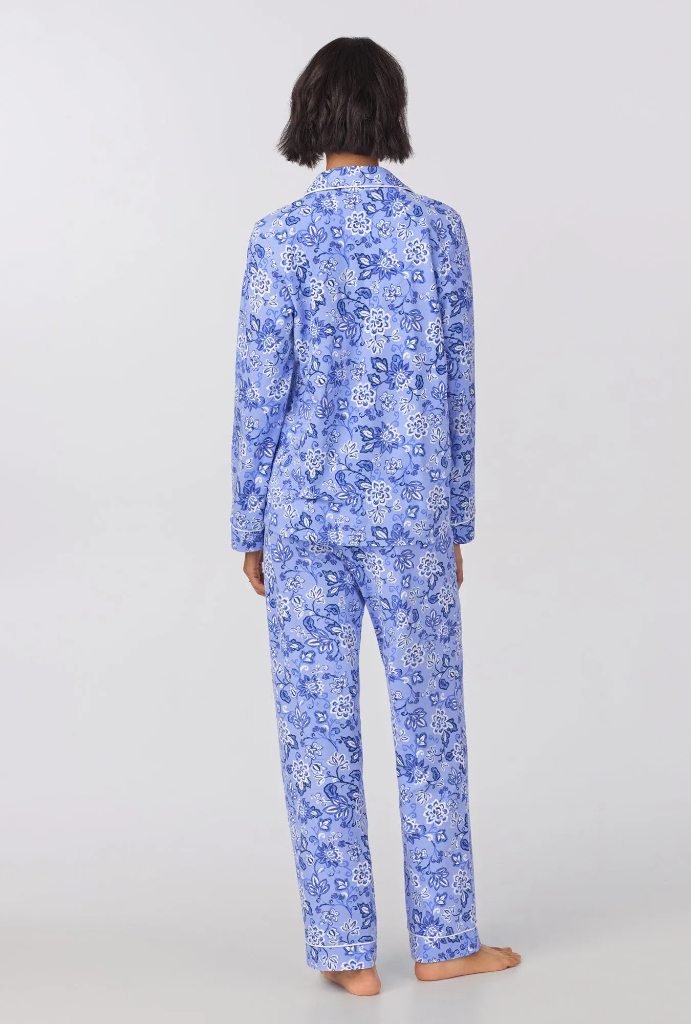 Blue Desert Flowers Long Sleeve Classic Stretch Jersey PJ Set sold by BedHead product image thumbnail 5