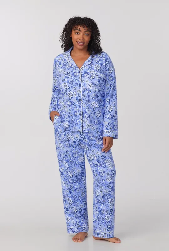Blue Desert Flowers Long Sleeve Classic Stretch Jersey PJ Set sold by BedHead