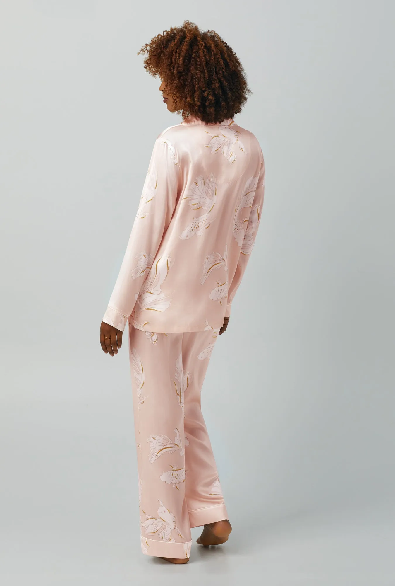 Koi Pond Long Sleeve Classic Washable Silk PJ Set sold by BedHead product image thumbnail 3