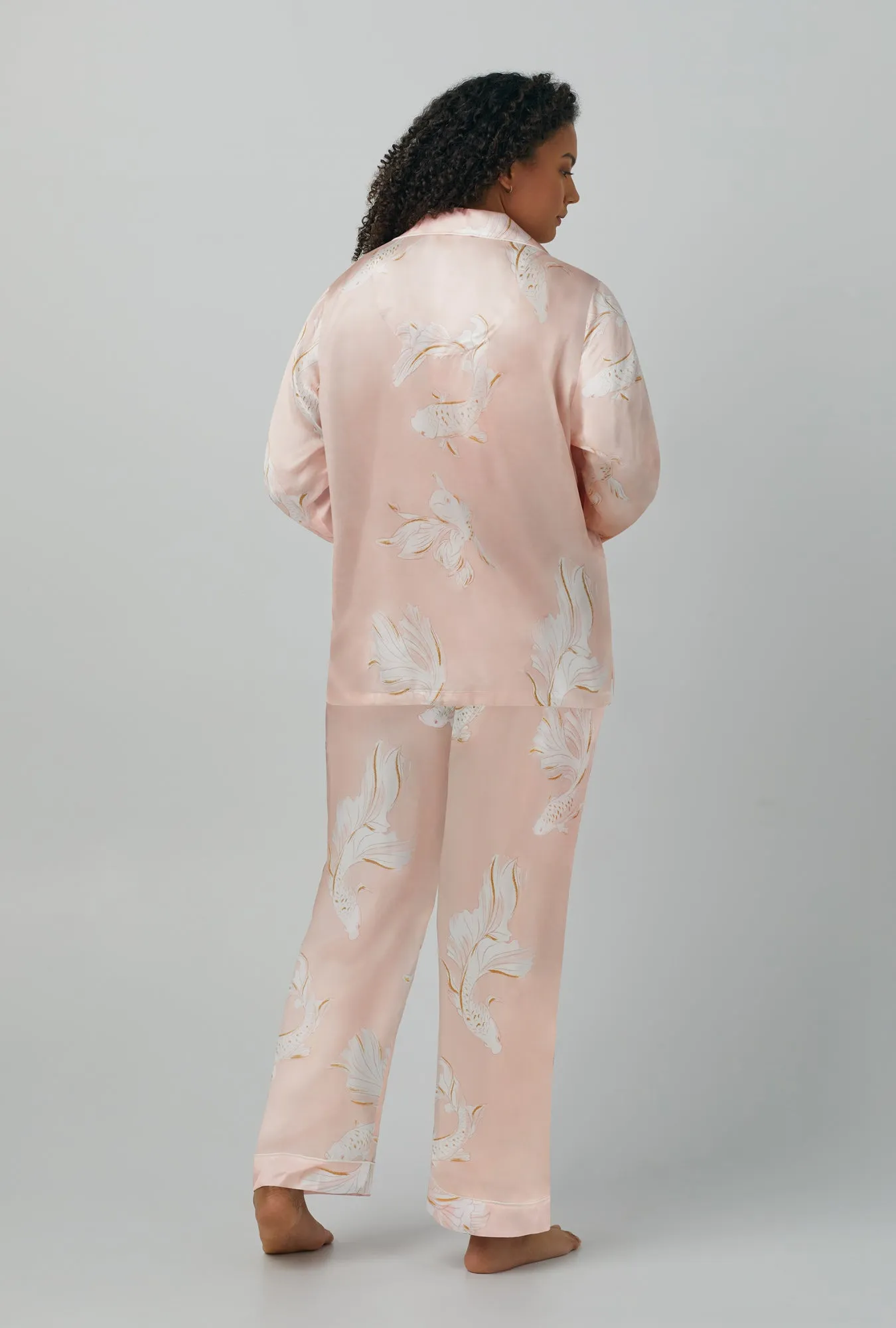 Koi Pond Long Sleeve Classic Washable Silk PJ Set sold by BedHead product image thumbnail 5